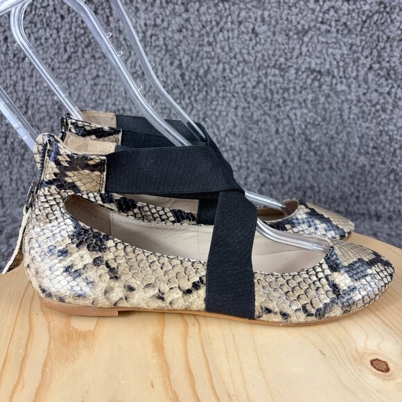 Saks Fifth Avenue Sandals Womens Size 6.5 Leather Snakeskin Print Made in Italy - Picture 3 of 7